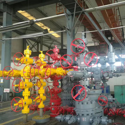 Cabeça de poço de petróleo de aço carbono API e equipamento de árvore de Natal com cabeça de tubulação, cabeça de caixa, válvulas cruzadas e de porta